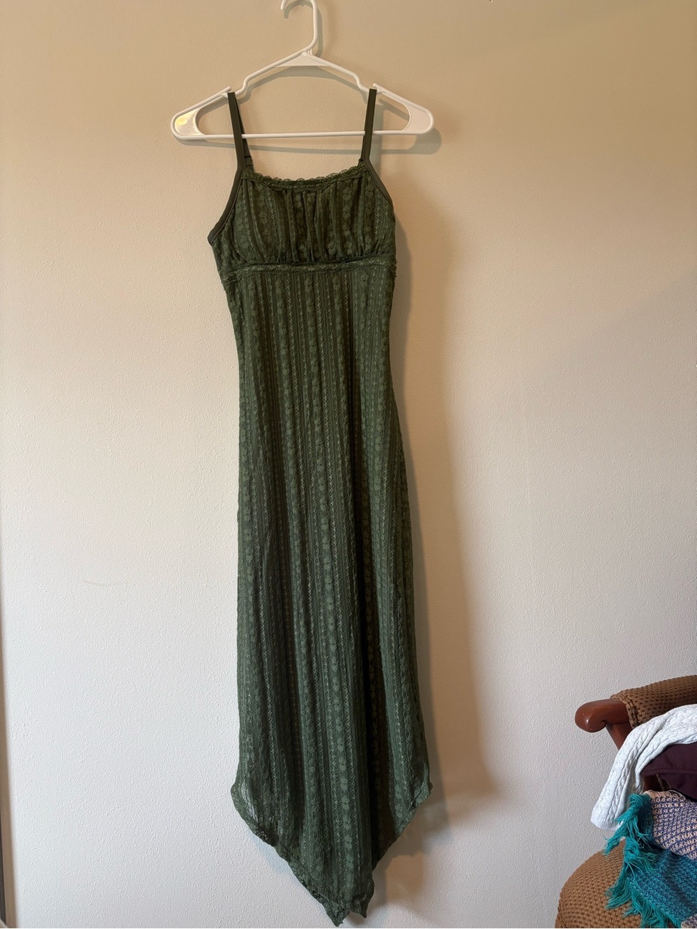 No Boundaries Olive Green Lace Maxi Dress